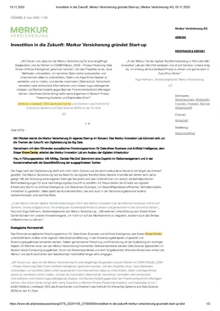 2020-11-05_ots.at_Investition in die Zukunft_ Merkur Versicherung gründet Start-up _ Merkur Versicherung AG, 05.11.2020_Seite_1